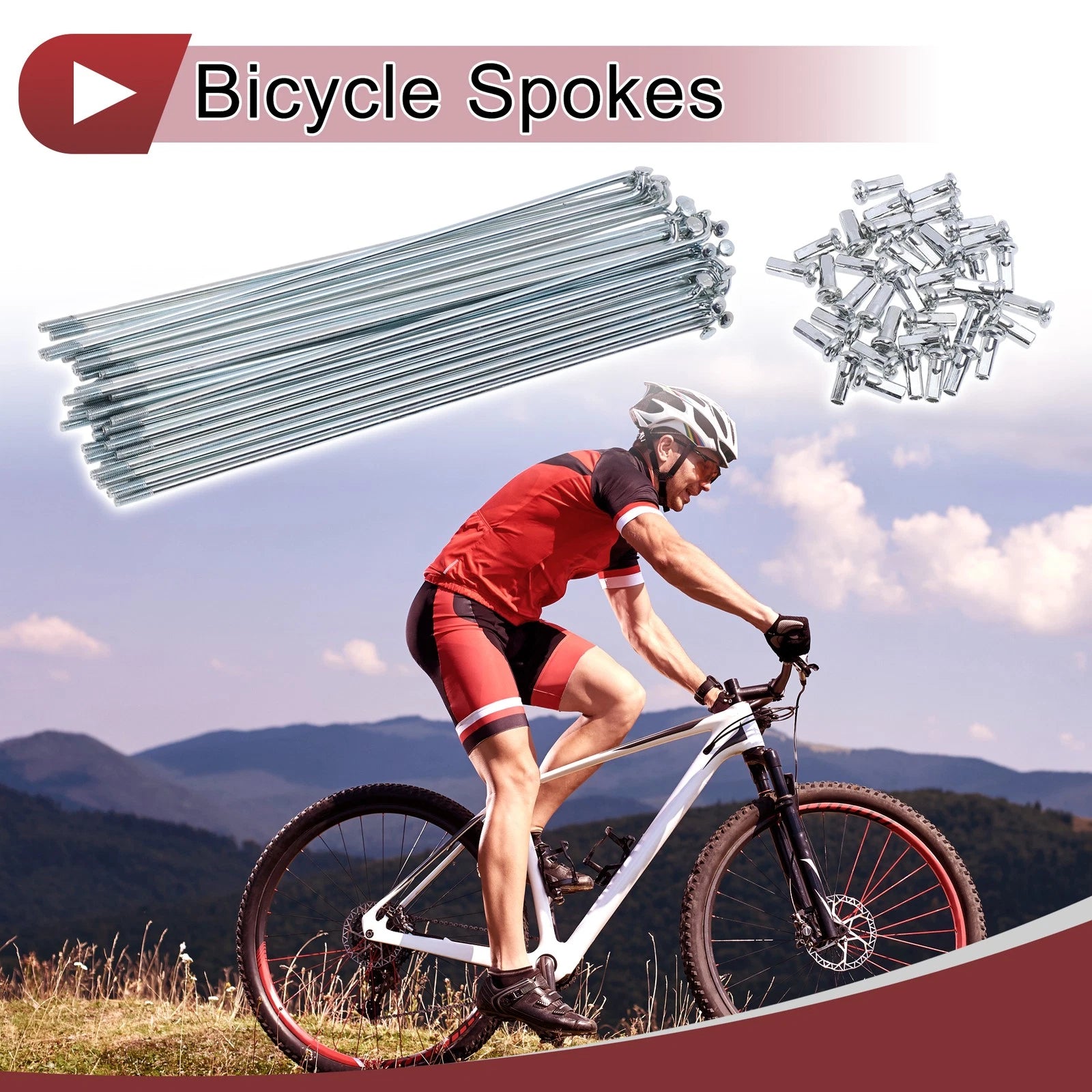 Bicycle Spokes 170mm Carbon Steel Galvanized for 12G Wheel Replacement