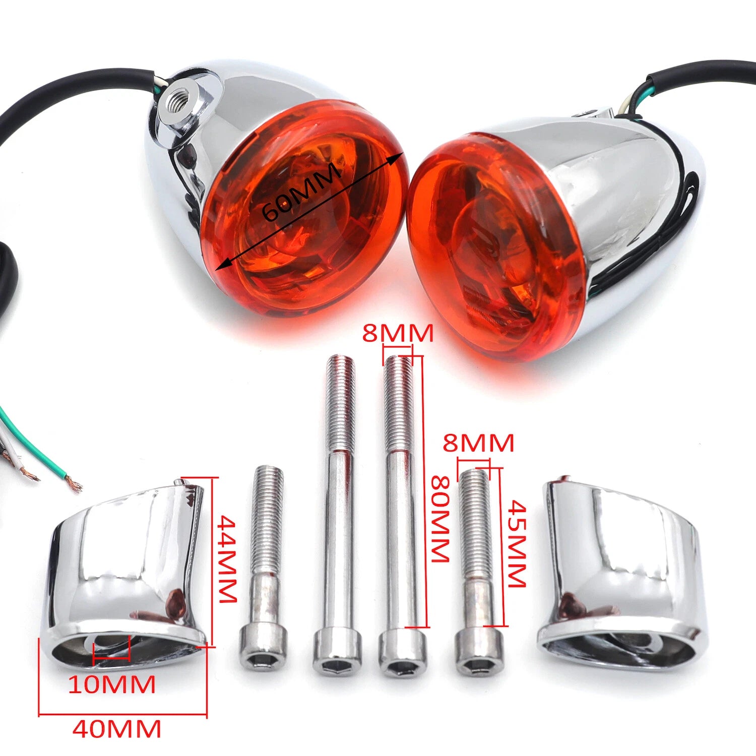 Amber Rear Turn Signal Light Indicator for Harley FXD FXDC (2002–2017)