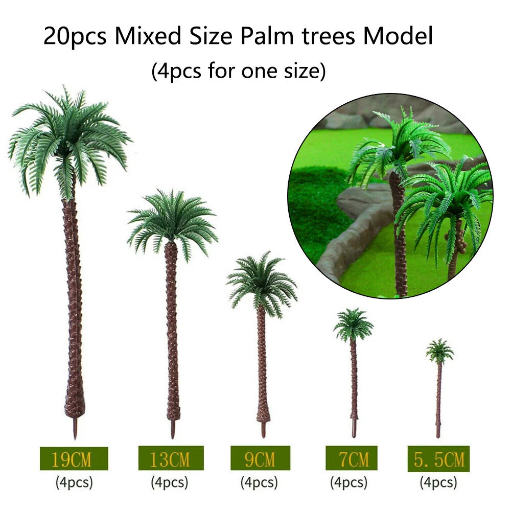 20pcs Palm Tree Models for DIY Miniature Garden Scenery