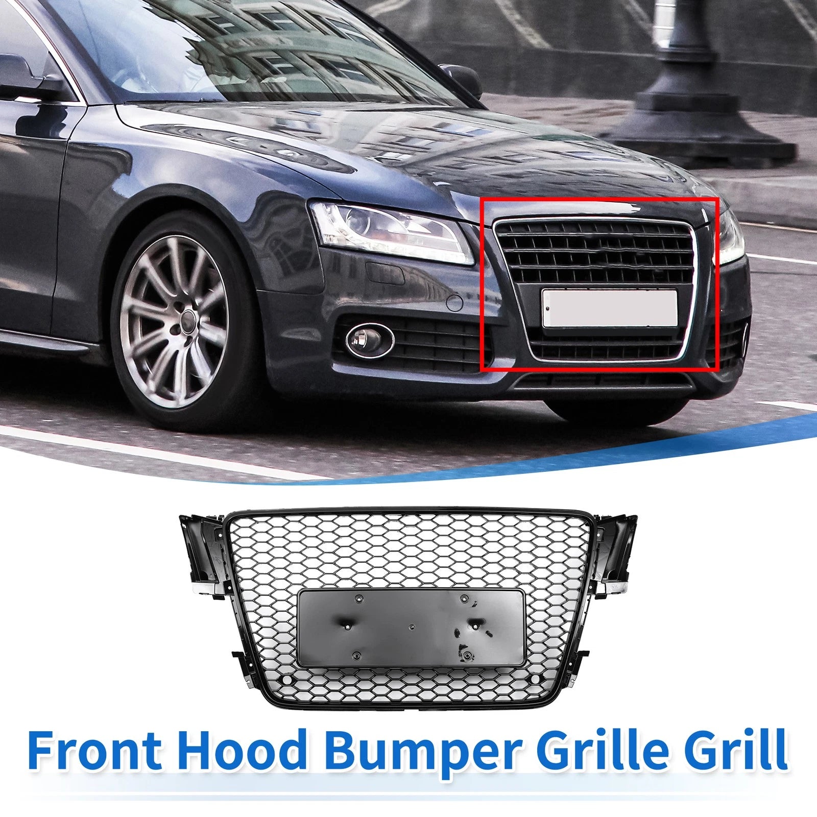 Front Hood Bumper Grille Grill Replacement for Audi A5 (2009–2012)