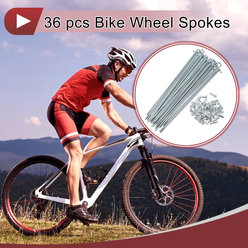 Bicycle Spokes Replacement Set 148mm Galvanized Steel for 13G Wheels (36)
