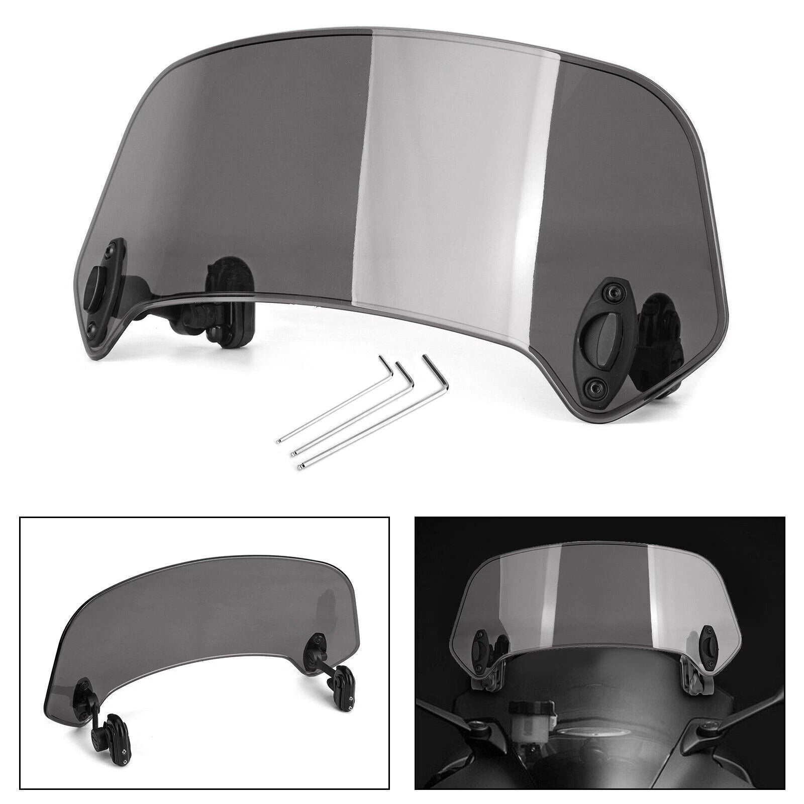 Universal Clip On Wind Deflector Screen for Motorcycle (T9)