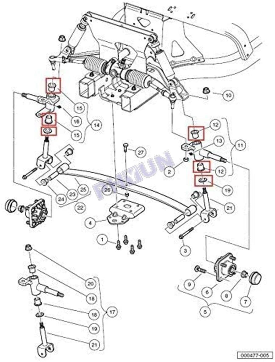 For 2004-up Club Car Precedent Steering Knuckle Bushing Kit 102288201, 102288401