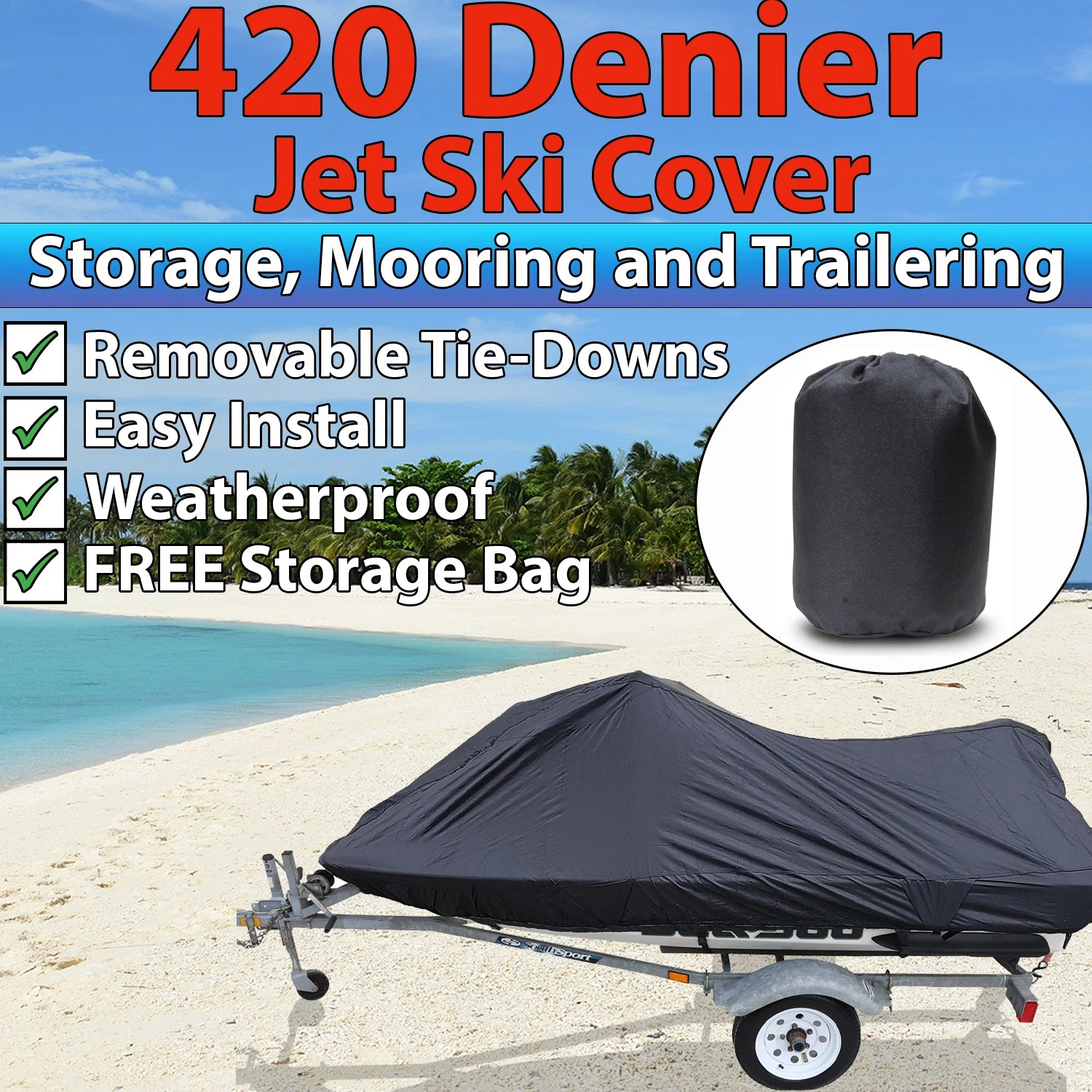 Dust Cover for Sea Doo GTX (Multiple Models) [Black]