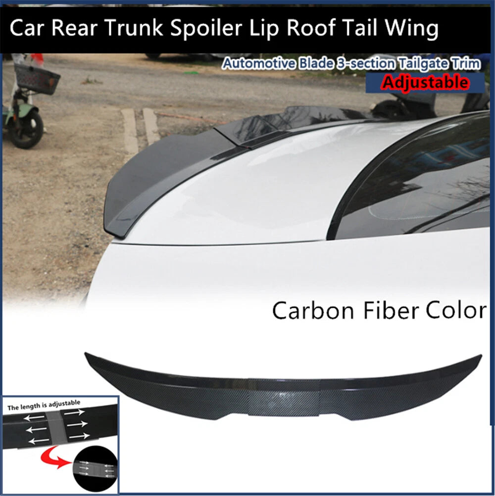 Adjustable Rear Trunk Spoiler Lip for Universal Sedan (Fits Most Models)
