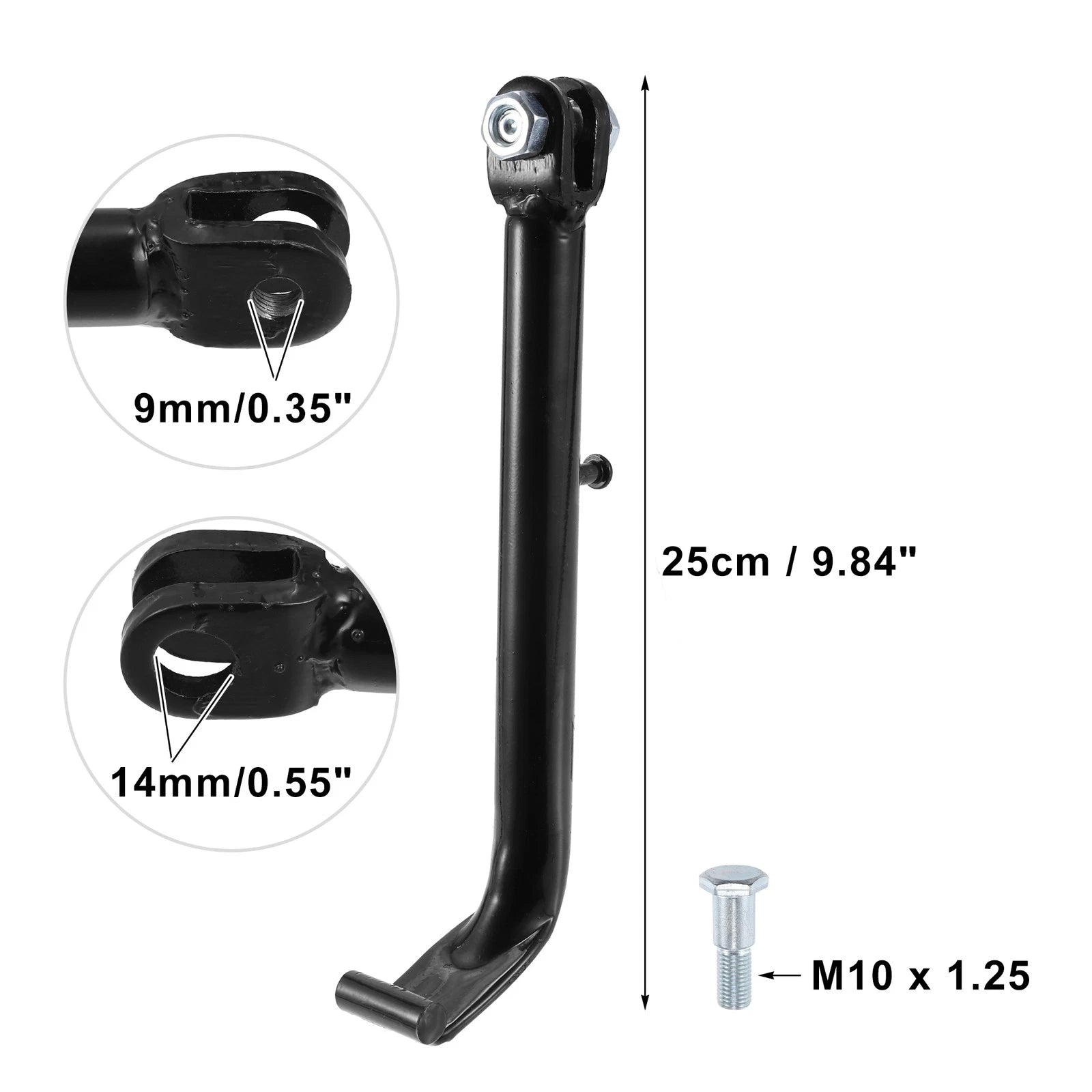 Motorcycle Side Kickstand Support Stand with Spring for Honda CG125 (2005–2015)