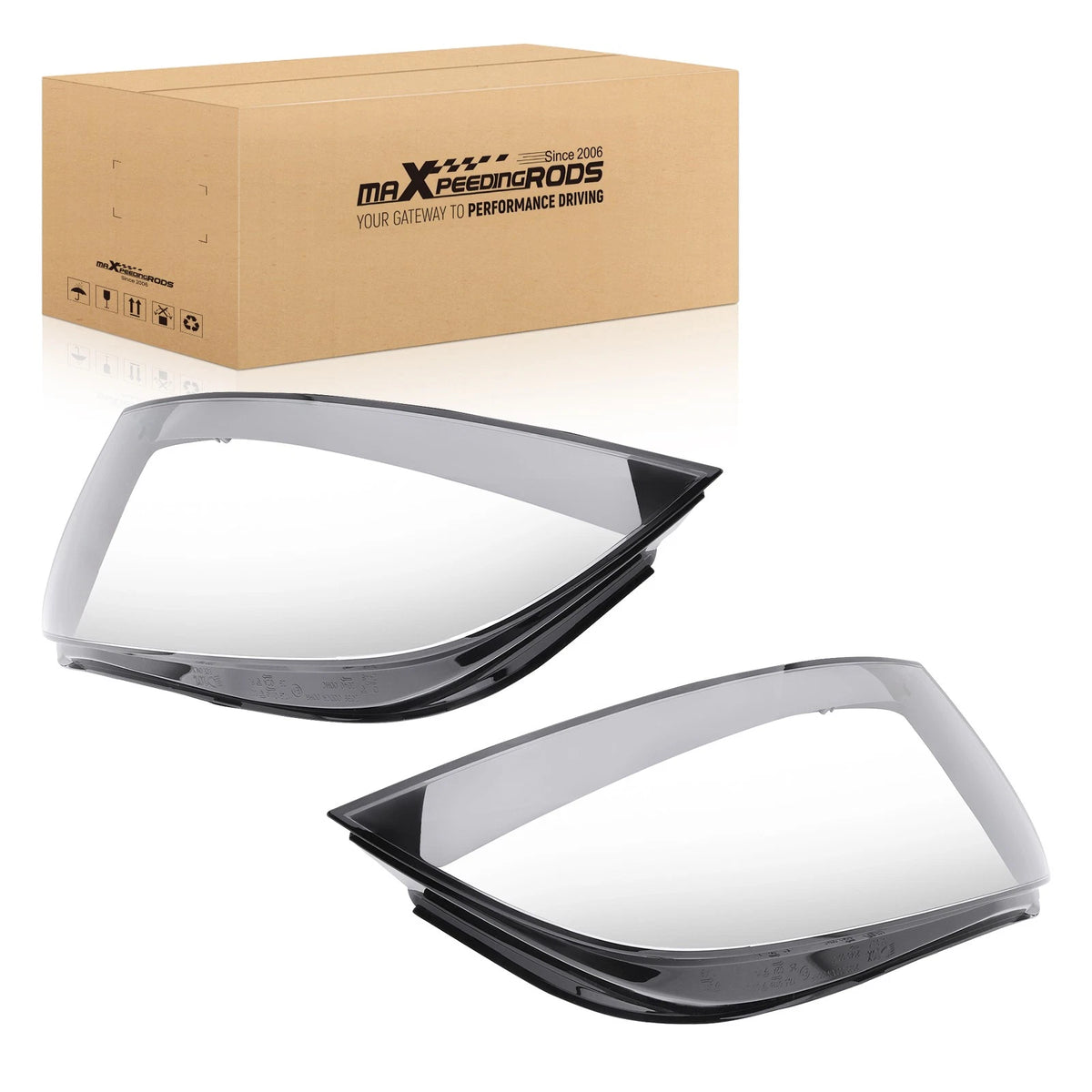 Headlight Lens Cover Pair for Audi TT (2008–2014) 8J0941029 8J0941030