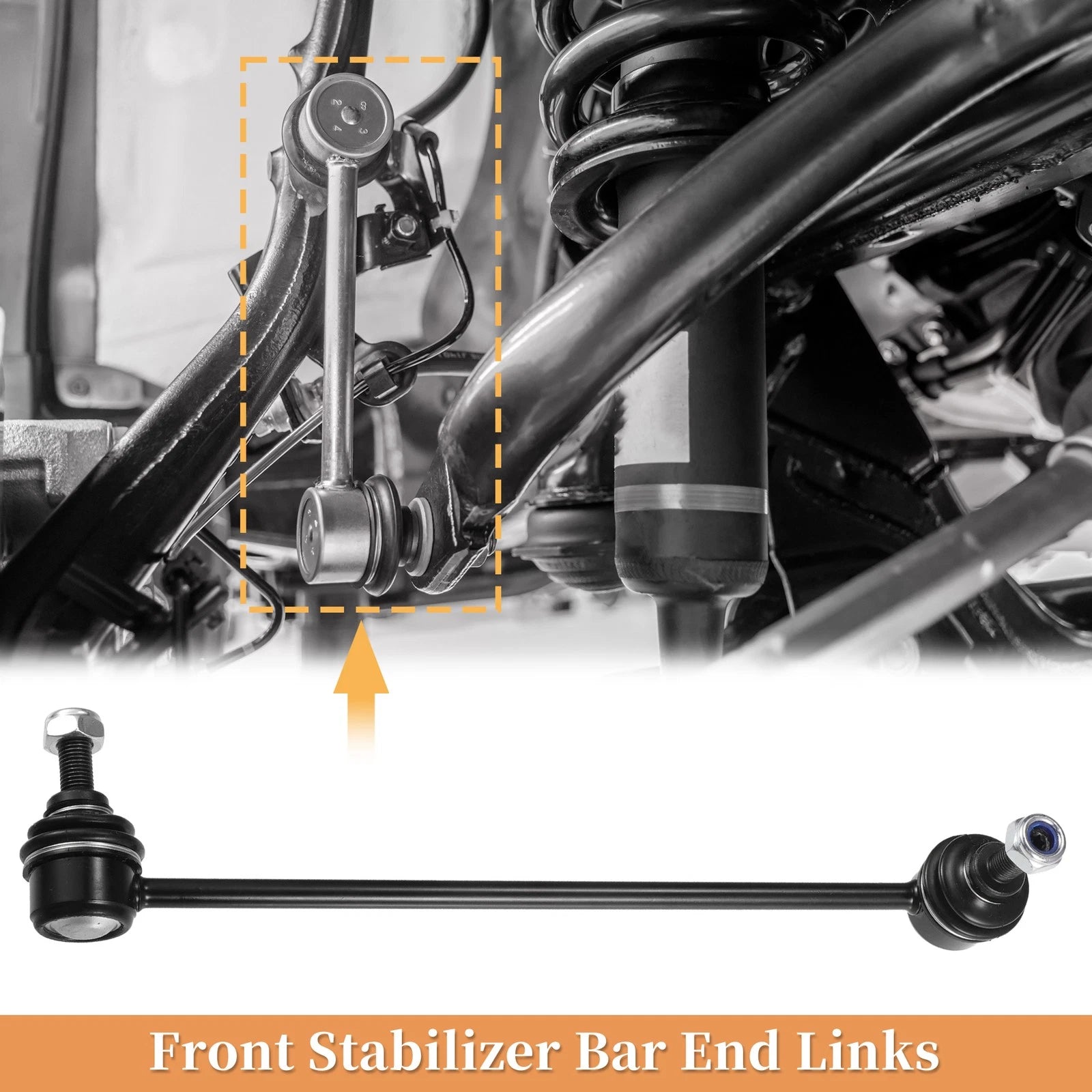 2 Piece Front Stabilizer Sway Bar Link Replacement for Mercedes C Class (2000–2006)