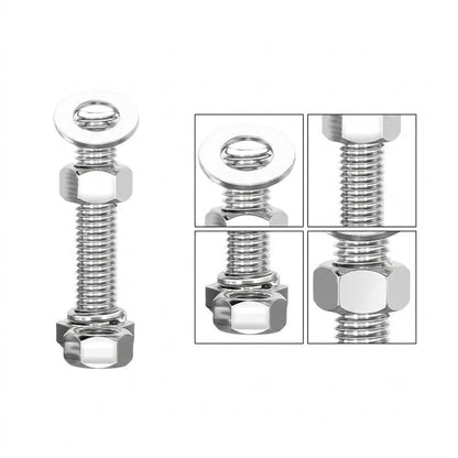 M6 304 SS Hex Bolt and Nut Assembly Kit for Brackets Fixtures