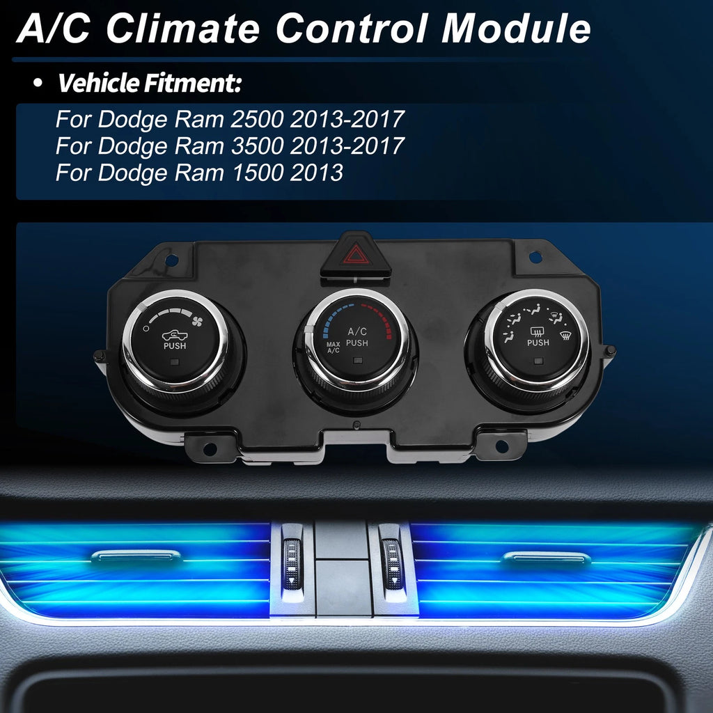 A/C Heater Climate Control Switch Module Panel for Dodge Ram (2013–2018)