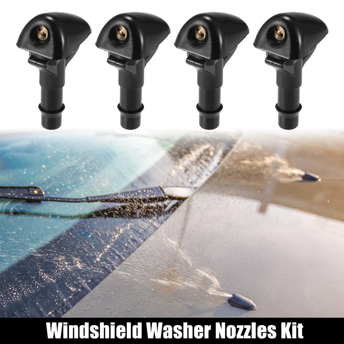 Set of 4 Windshield Wiper Washer Nozzle Spray Jet for Nissan Frontier