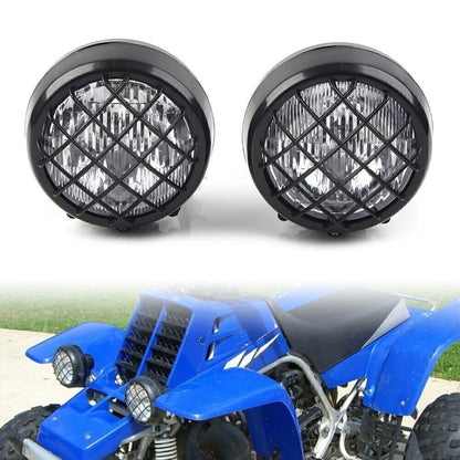 2X Headlights with Lens Grille Black for Yamaha Banshee Warrior 350 (1987–2006)