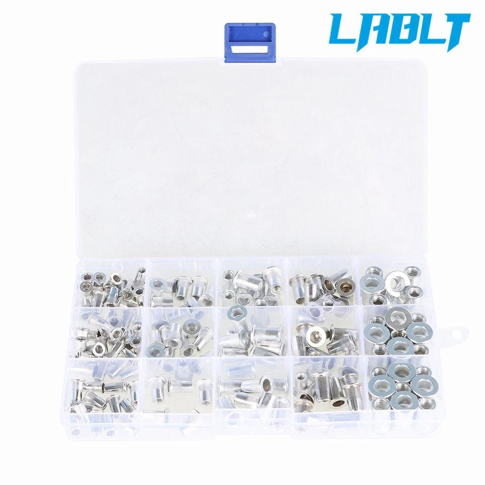 150 Pack Aluminum Rivet Nut Kit for Standard Inch SAE (Universal)