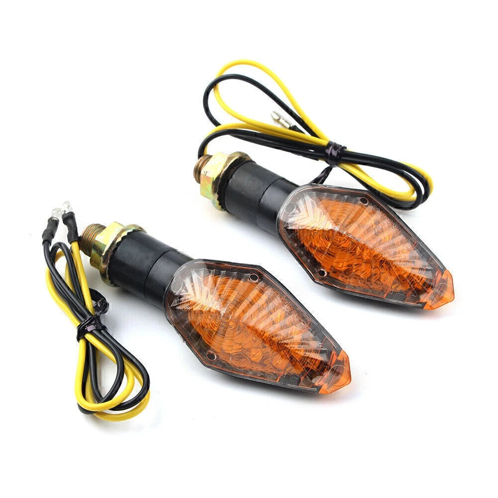 2X Mini Amber Turn Signal Lights for Harley Universal (12V LED)