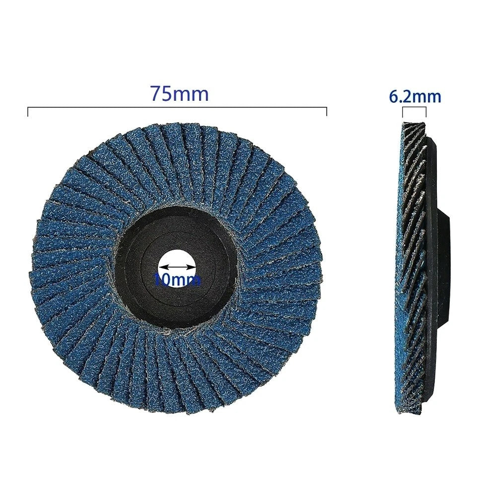 3X 3 Inch Flat Flap Discs 75mm Grinding Wheels for Angle Grinder