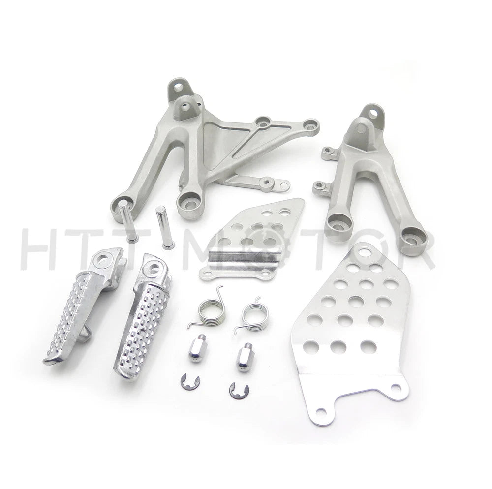 Set of 2 Silver Front Footrest Pegs Bracket for Honda CBR1000RR (2004–2007)