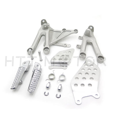 Set of 2 Silver Front Footrest Pegs Bracket for Honda CBR1000RR (2004–2007)