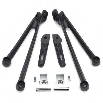 Black Rear Passenger Foot Pegs & Brackets for BMW S1000RR (2010–2018)