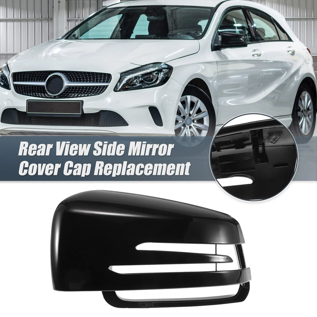 Left Mirror Cover Cap Gloss Black Replacement for Mercedes Benz A B C (2013–2022)