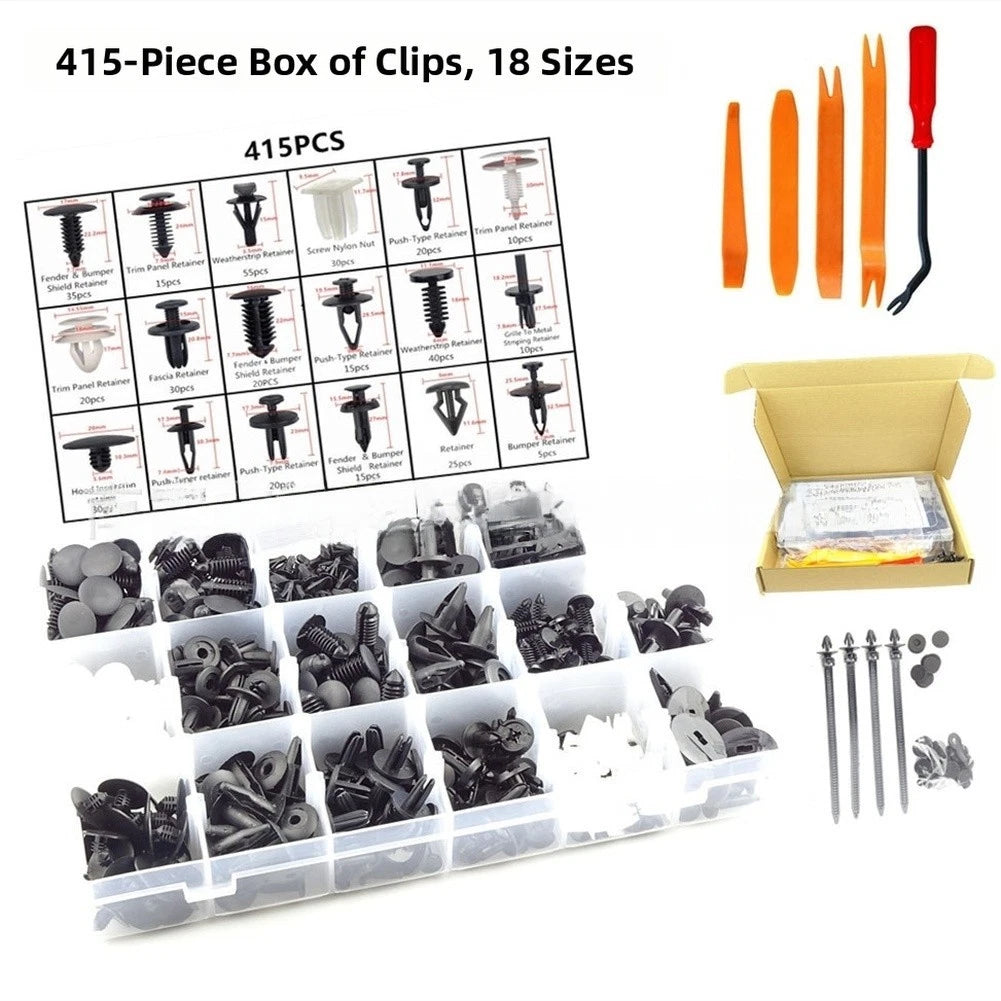 415PCS Car Body Retainer Clips for Hood Bumper Trim (Universal)