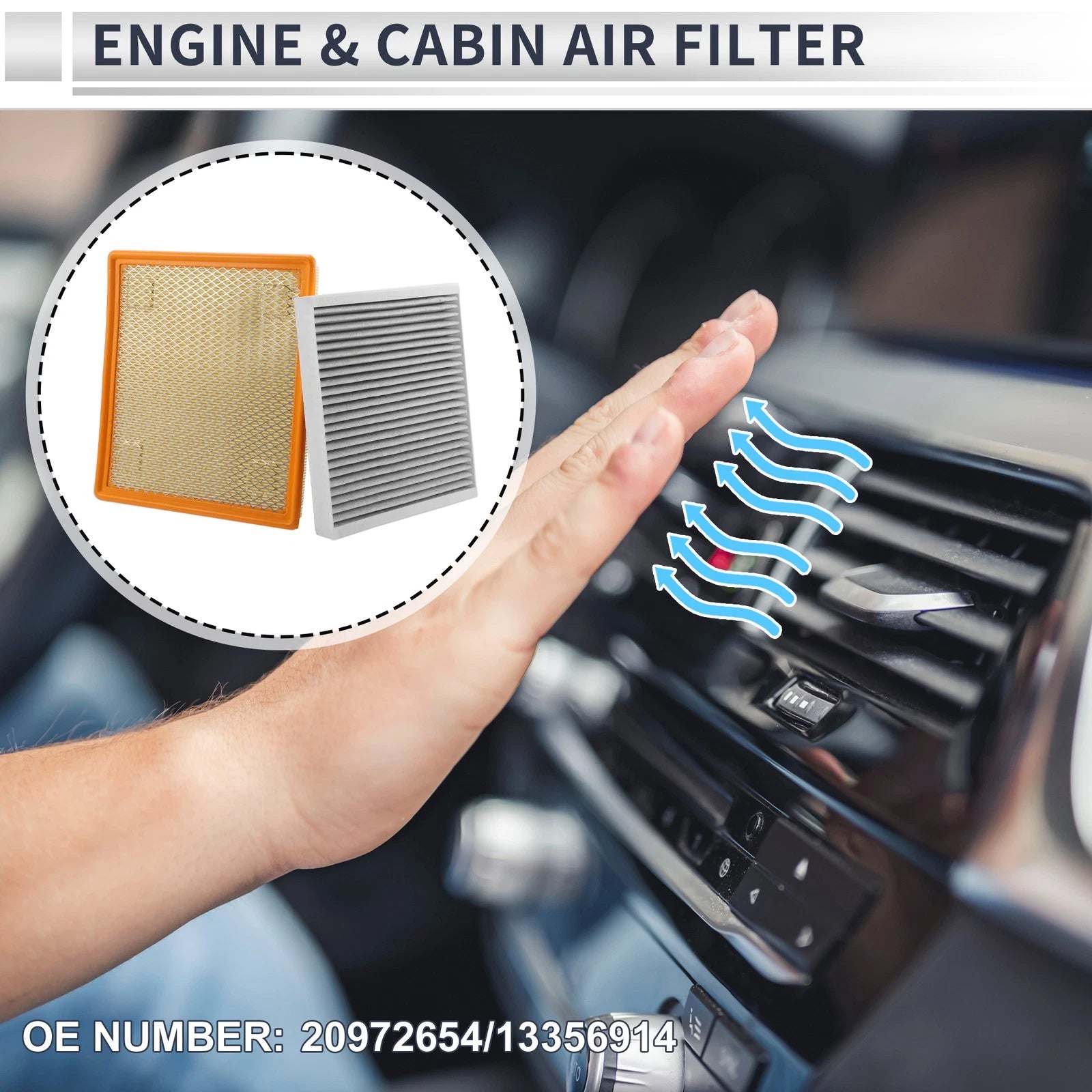 Cabin Air Filter Combo for Chevrolet Impala 2.5L 2014–2019