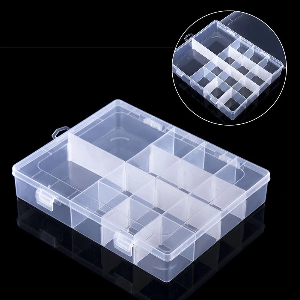Adjustable Plastic Storage Box Organizer for Screws (14 Grids)