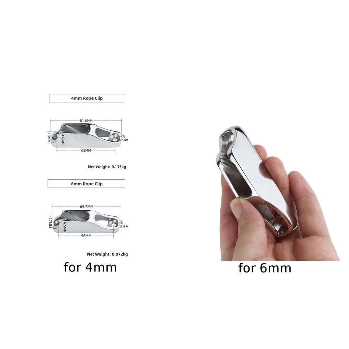 316 Stainless Steel Deck Mount Cleat for Yacht (4mm/6mm)