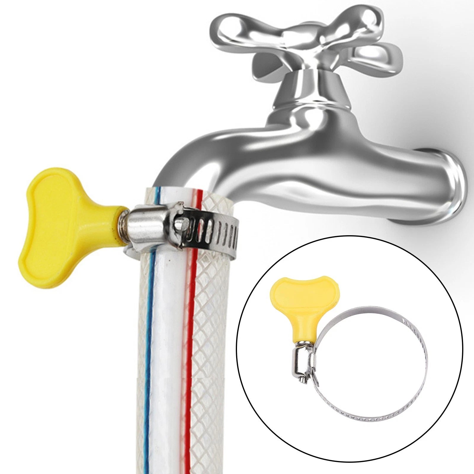 Set of 10 Adjustable Yellow Plastic Hose Clamp Pipe Clips for