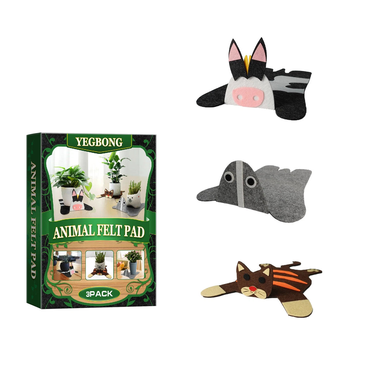 3Pcs Heat Insulation & Water Absorption Felt Pad for Plant Basin