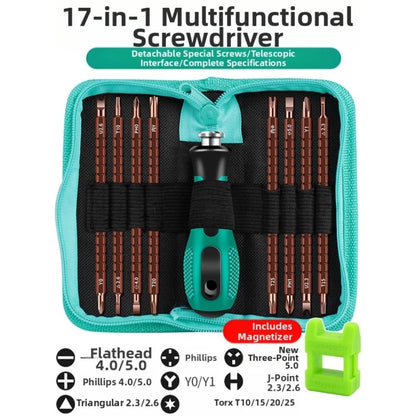 17 in 1 Precision Screwdriver Set with Magnetic Tips for Universal Use