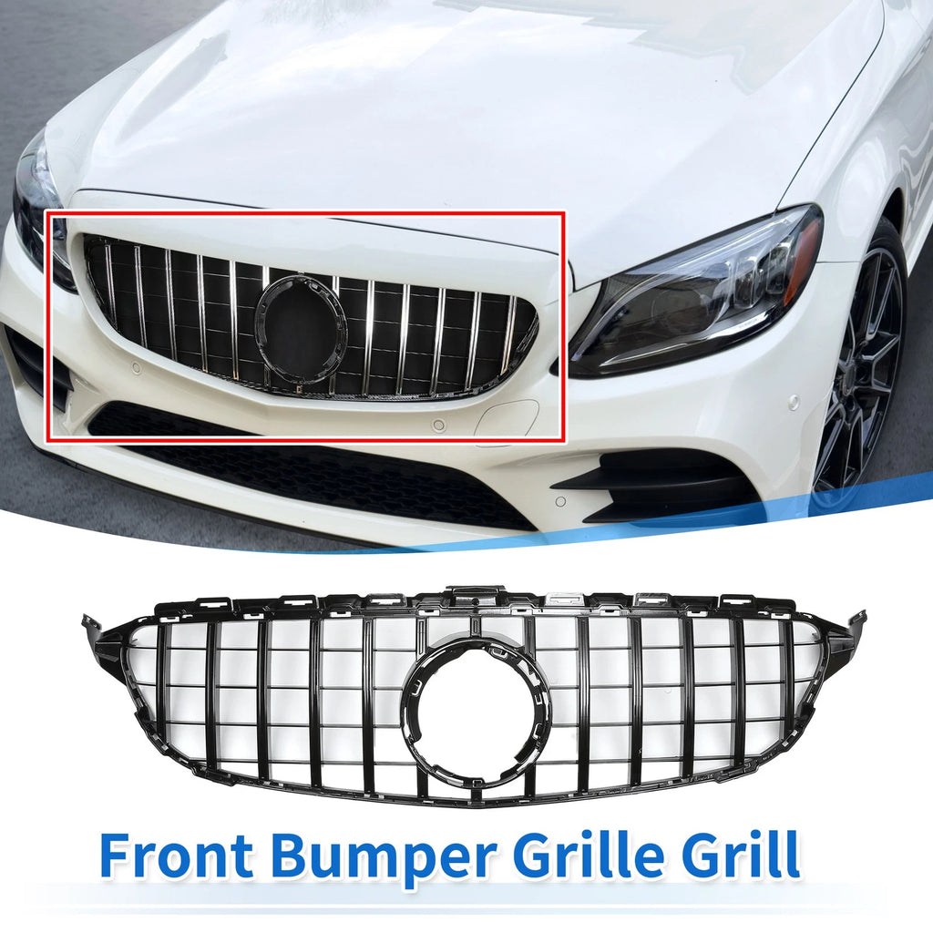 Front Upper Bumper Grille Grill Replacement for Mercedes C180 (2015–2021)