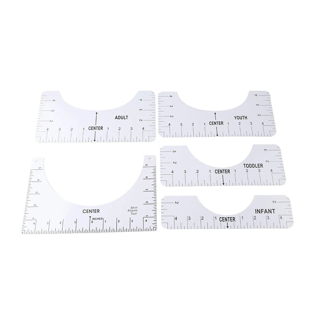 5 Pack T-Shirt Ruler Guide for Vinyl Alignment