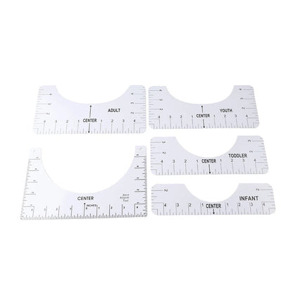 5 Pack T-Shirt Ruler Guide for Vinyl Alignment