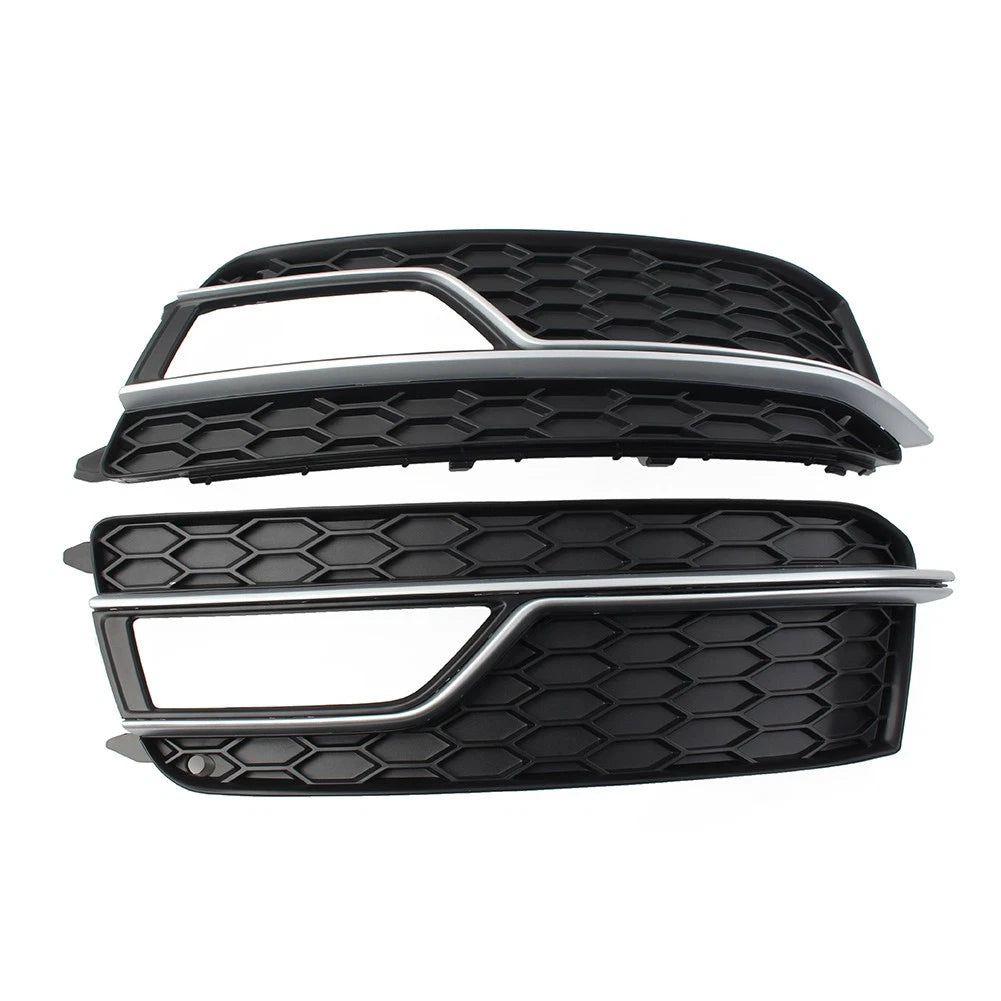 1 Pair Front Bumper Black with Silver for Audi A5 S5 (2013–2017)