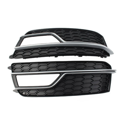 1 Pair Front Bumper Black with Silver for Audi A5 S5 (2013–2017)