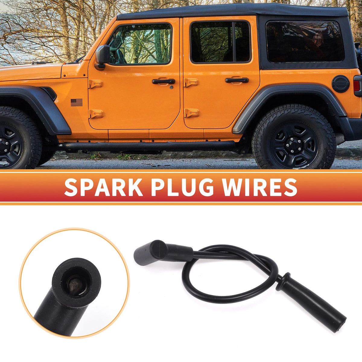 7 Pcs Spark Plug Wire Ignition Coil Cable No. 83507178 for Jeep Cherokee XJ (1991–1999)