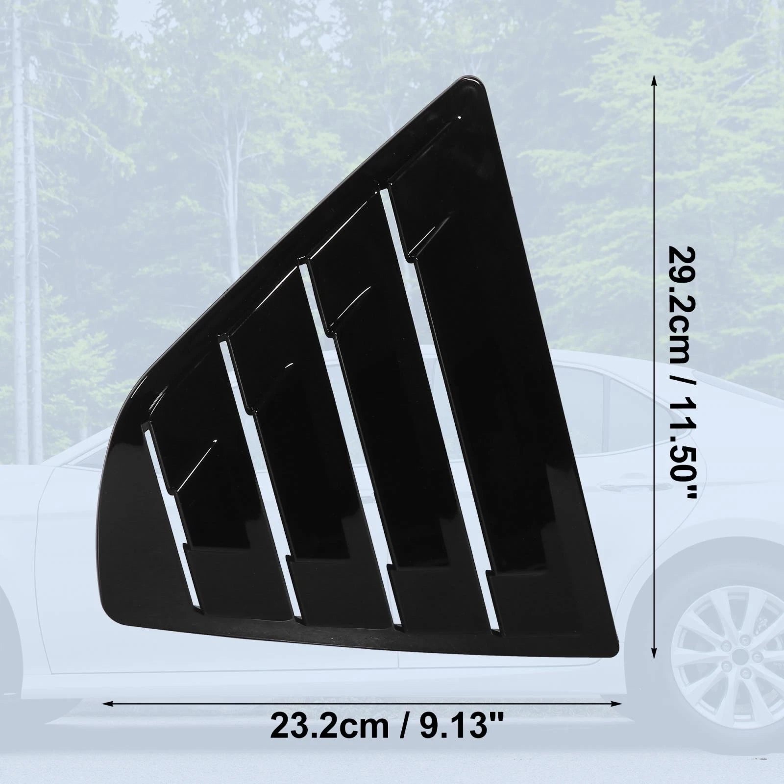 2PC Glossy Black Rear Side Window Louver Cover for Toyota Camry (2012–2017)