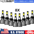 8X 9005 + H11 LED Headlight Combo for High & Low Beam (Fits )