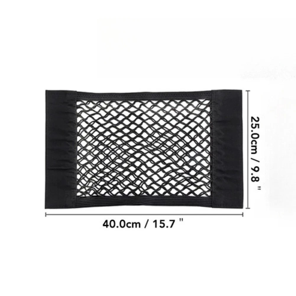 Polyester Trunk Mesh Bag 40x25cm Black Lightweight Organizer for Sedans SUVs
