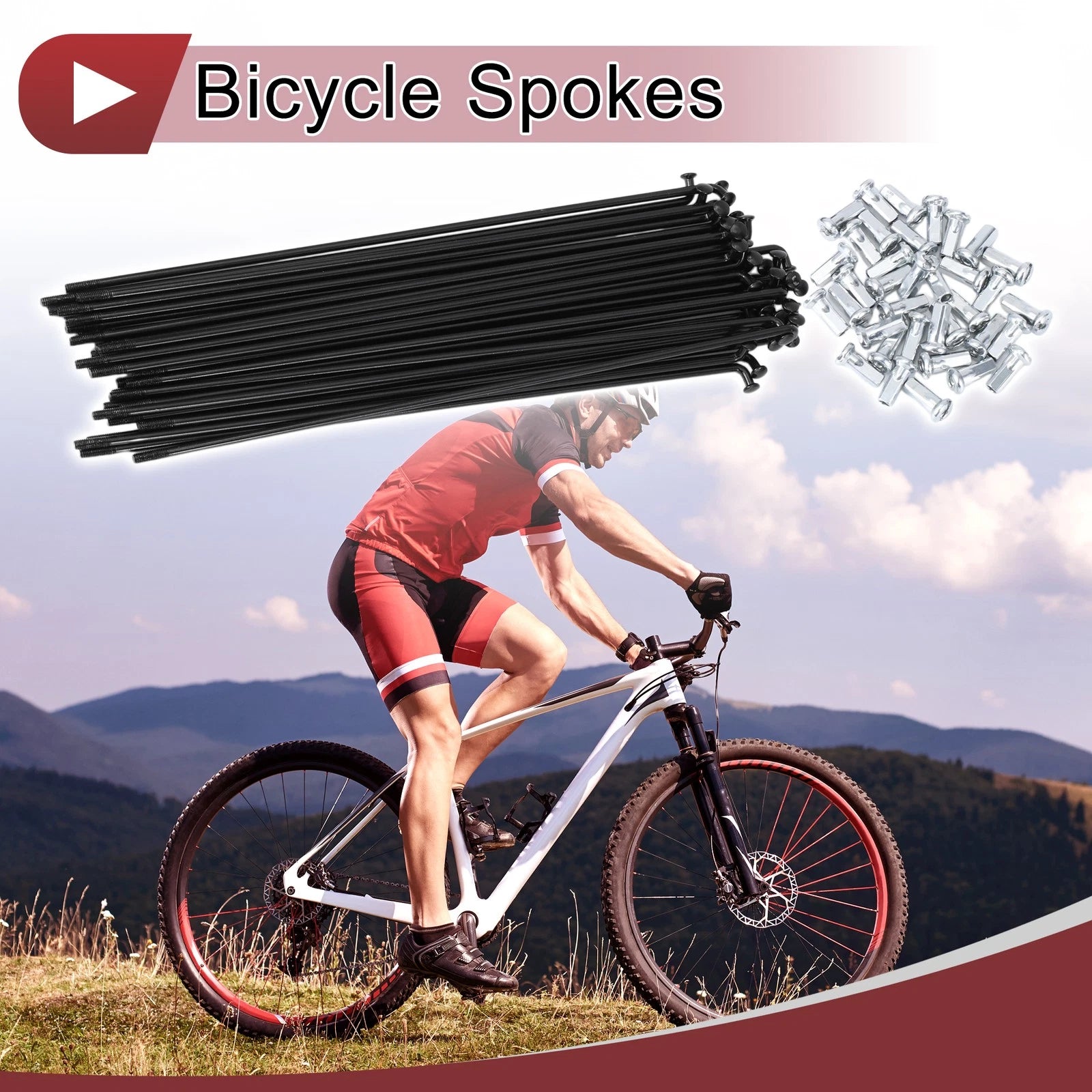 Bicycle Wheel Spokes 185mm Steel Set for 12G (36-Pack) (45mm)