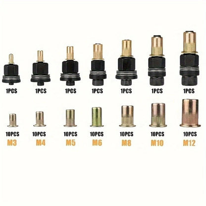 Rivet Nut Tool Kit for M5 M6 M8 Threads and 1/4-20 UNC