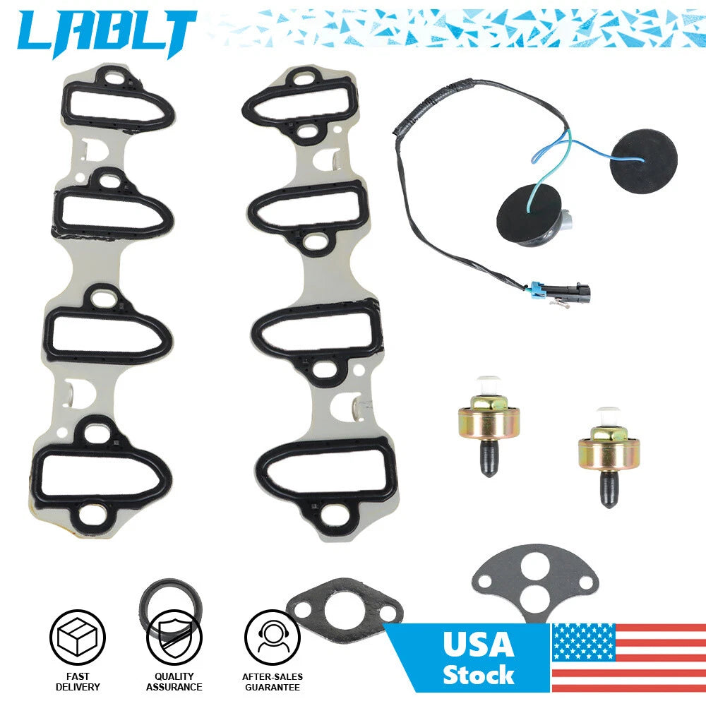 Knock Sensor with Harness & Intake Manifold Gaskets for Chevrolet GMC 5.3L (2000–2023)