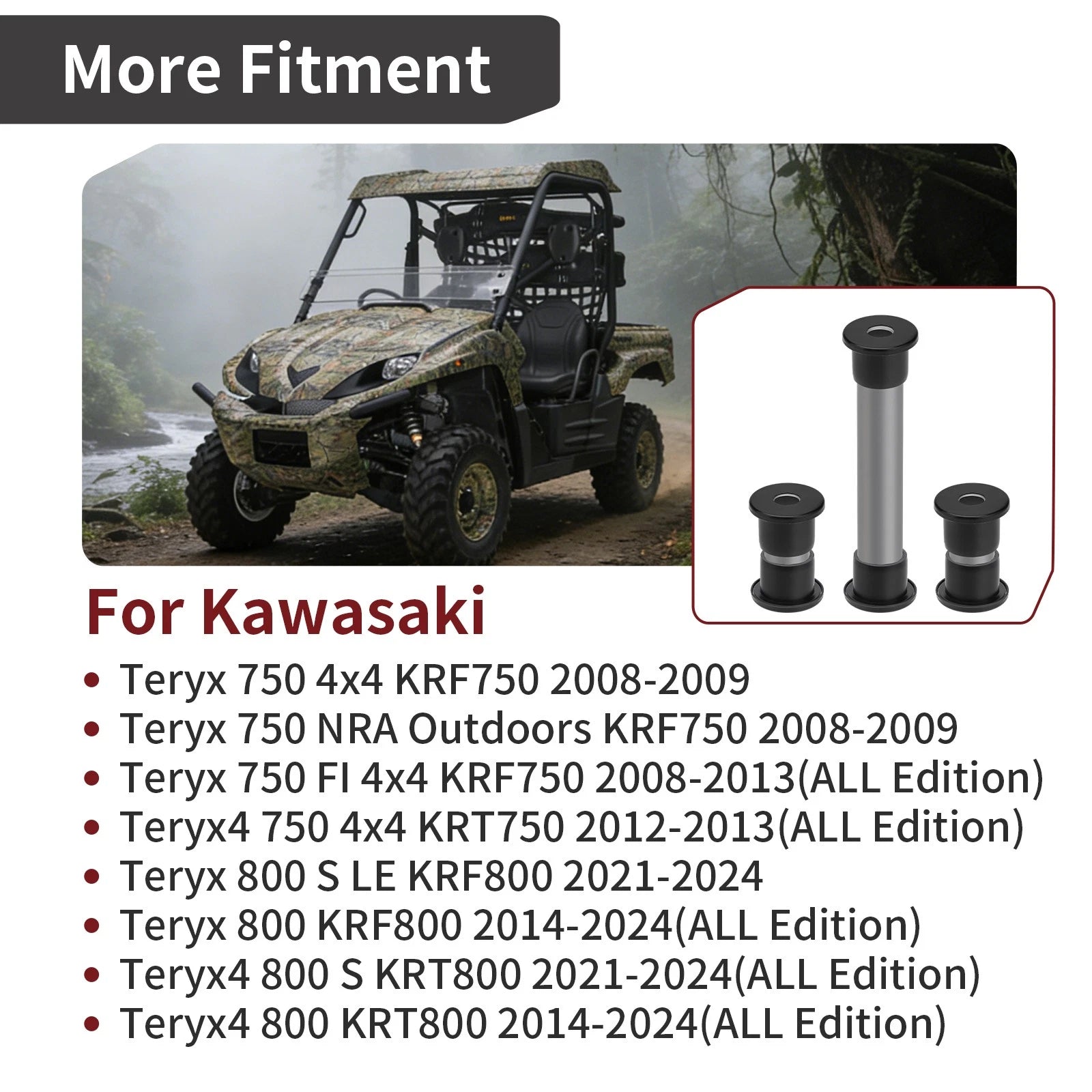 Front Upper + Lower A-Arm Bearing Bushing Kit for Kawasaki Teryx4 750 (2012–2013)