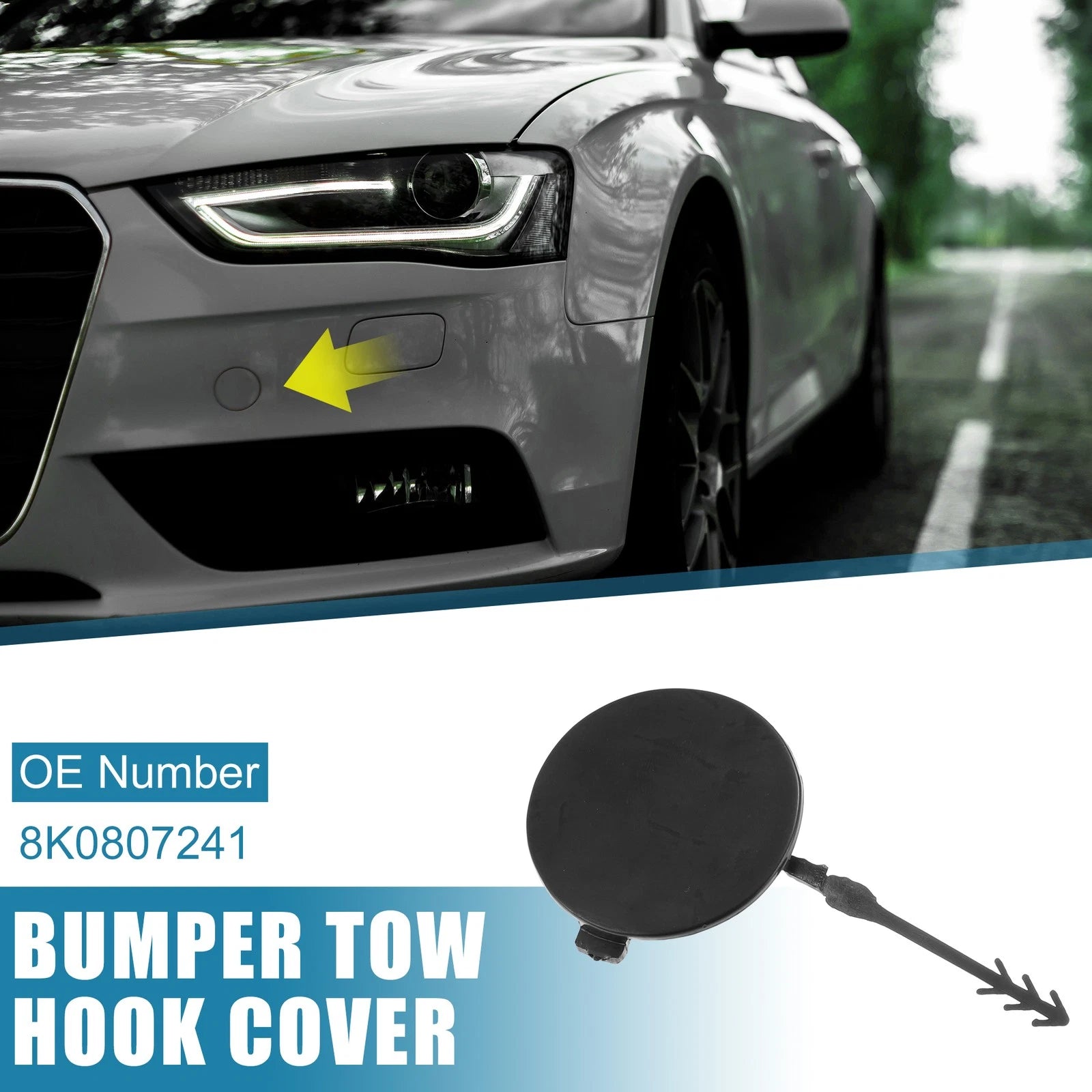 Front Bumper Tow Hook Cover Replacement for Audi A4 (2009–2012)