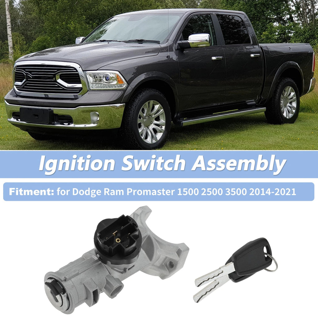 Ignition Lock Cylinder with 2 Keys Replacement for Ram Promaster 1500 (2014–2023)