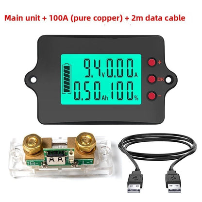 Battery Monitor with USB Cable and Pure Copper Shunt for Power Systems
