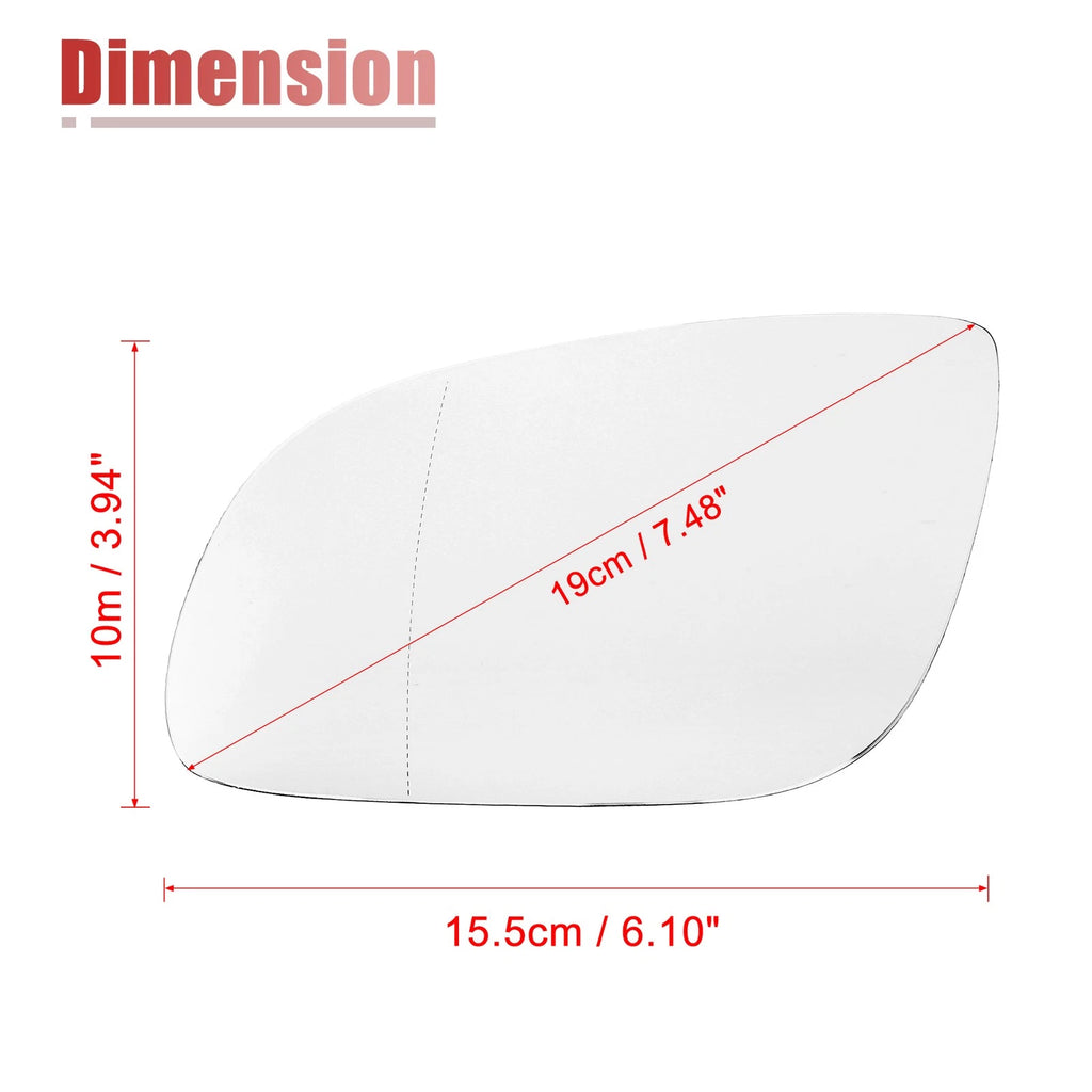 Rearview Mirror Glass Left Heated Replacement for Audi A8 Quattro S8 (2010–2018)