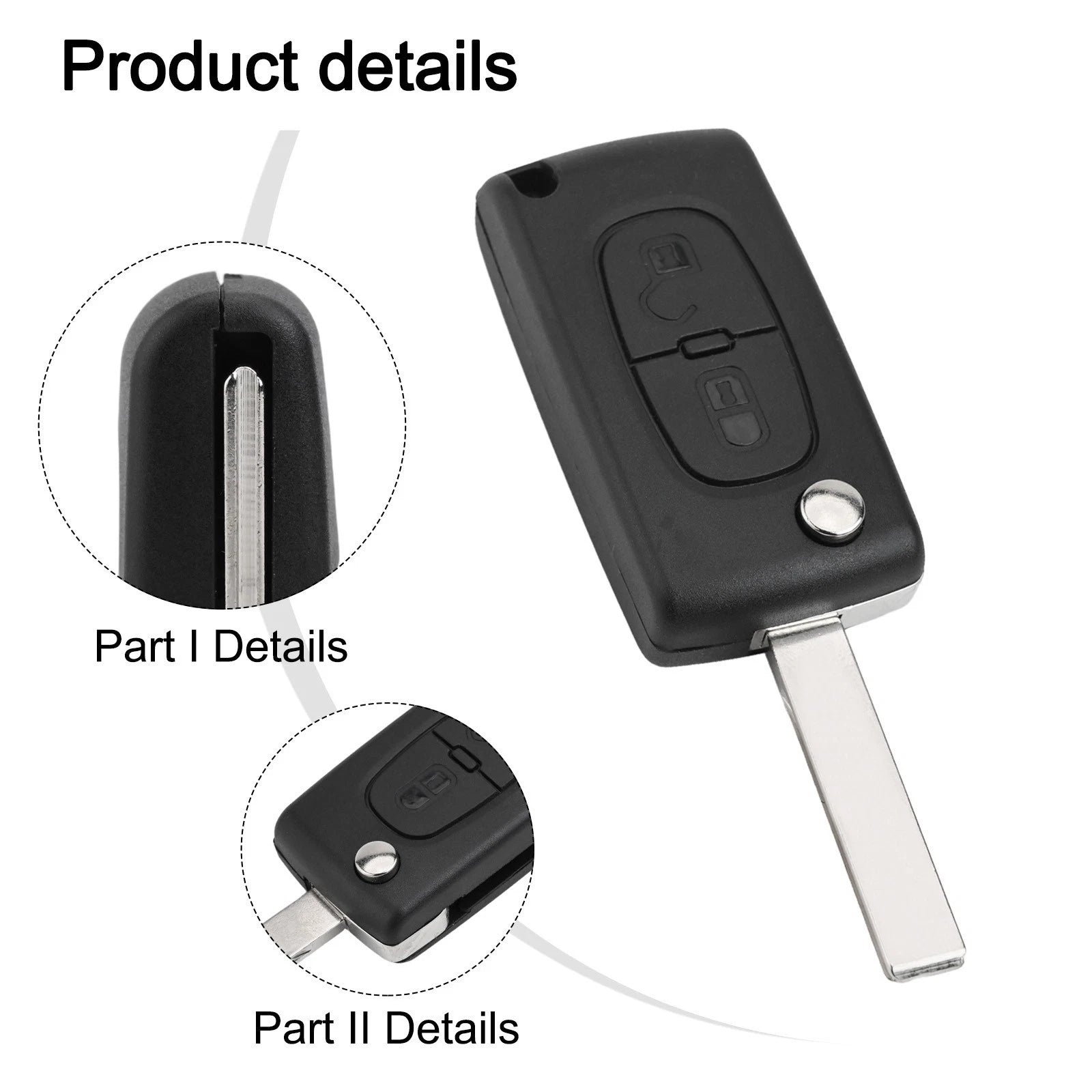 Car Key Shell Cover for C2 C3 (Compatible) with Installation Tool Kit