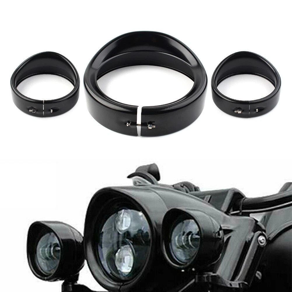Fog Light Trim Ring Bezel Cover for Harley Touring (7" 4.5")