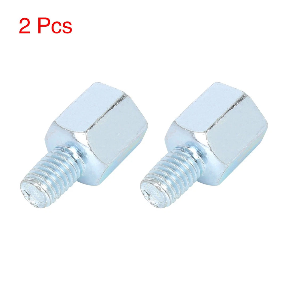 2Pcs 8mm RH Rearview Mirror Adapter for Motorcycle Bike (Silver Tone)